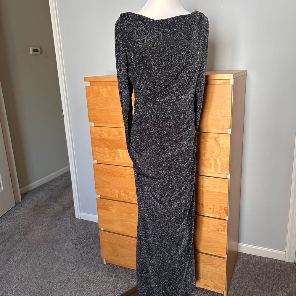 Betsy & Adam Black and Silver elegant dress.